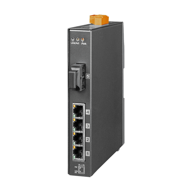 NSM-205PFC Unmanaged PoE Switch, 4 PSE Ports + 1 Multi-mode Fibre