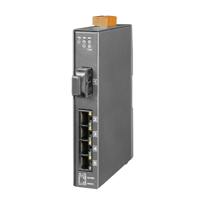 NSM-205AFC-T Unmanaged Ethernet Switch, 4 x 10/100M + 1 x Multi-Mode SC Fiber