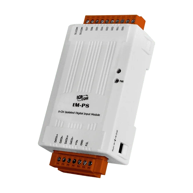tM-P8 8-Channel Isolated Wet-Contact DI Module, RS-485 Modbus RTU