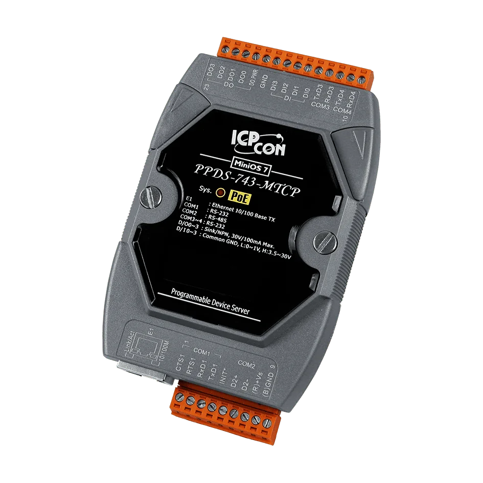 PPDS-743-MTCP PoE Serial-to-Ethernet Device Server with Modbus TCP Gateway