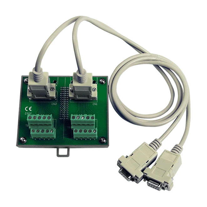 DN-09-2F Two Male DB9 to Screw Terminal Board, DIN-rail Mount
