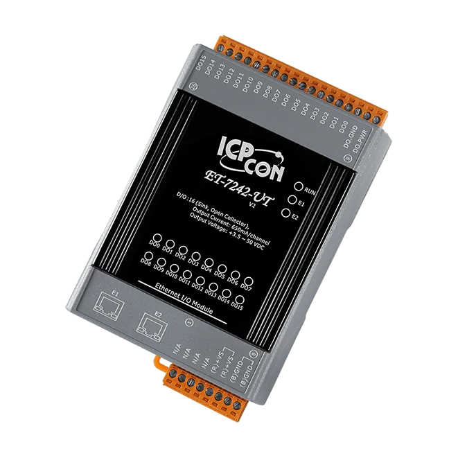 ET-7242-UT Ethernet I/O Module, 16-ch Sink-type DO with 2-port Switch