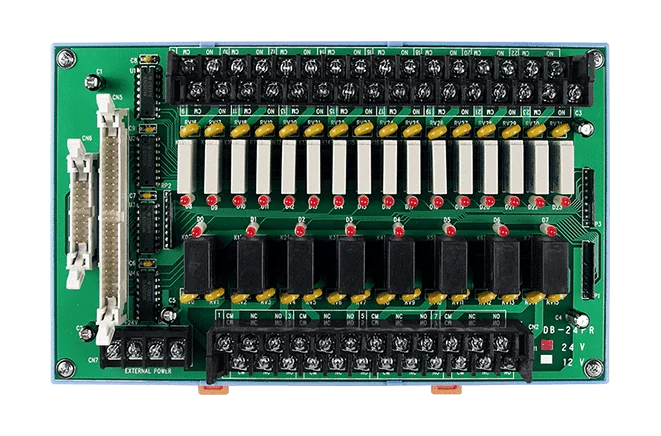 DB-24PR/24/DIN 24-ch Power Relay Board with DIN-rail Mounting (24V)