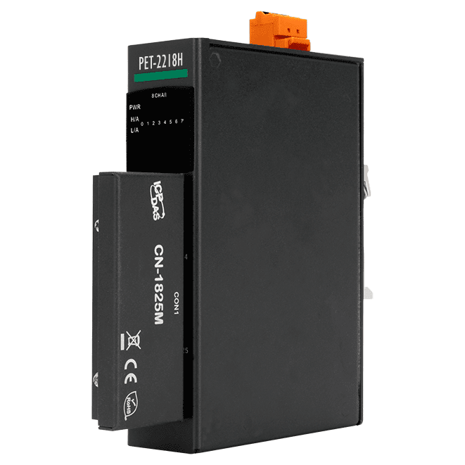 PET-2218H/S1 PoE I/O Module with 2-port Ethernet Switch, 8-ch High Speed Thermocouple Input, 100 S/s