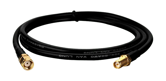 3S001-1 Antenna Extension Cable, RG58A/U, RP-SMA Male to RP-SMA Female, 1M