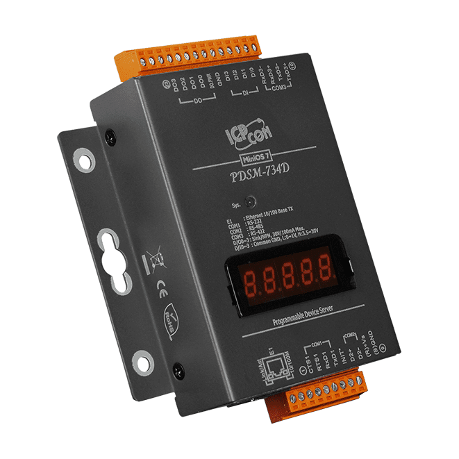 PDSM-734D Serial-to-Ethernet Device Server, 3 Serial Ports, 4x DI/4x DO
