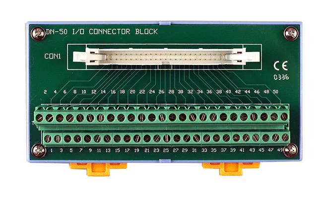 DN-50/N 50-pin Header I/O Connector Block, 5.08 mm Pitch, DIN-Rail