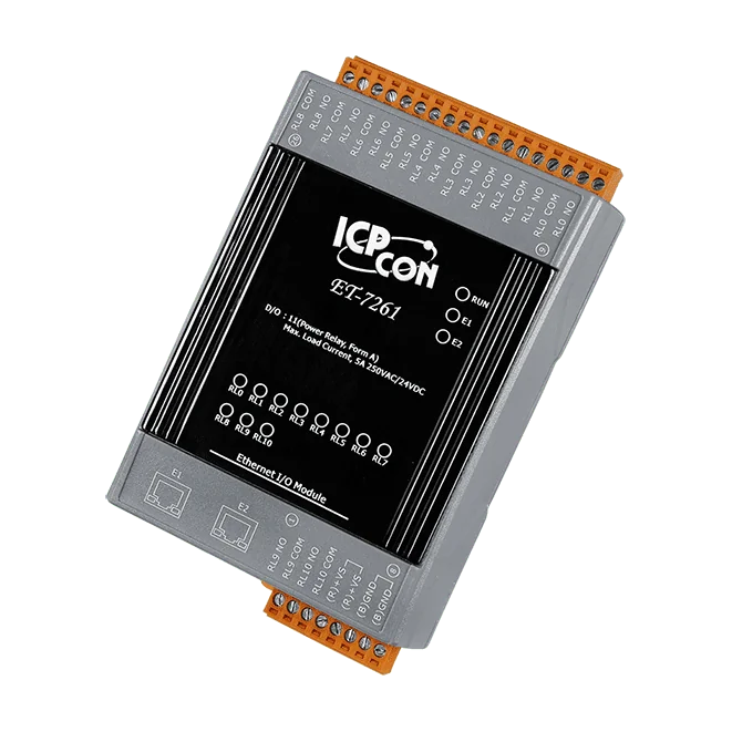 ET-7261 Ethernet I/O Module with 2-port Switch, 11-ch Power Relay