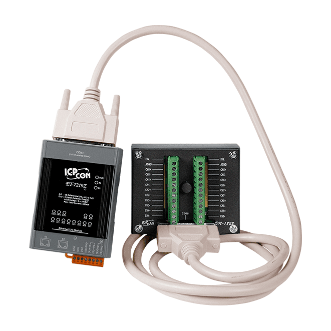 ET-7219Z/S2 Ethernet I/O Module with 2-port Ethernet Switch, Universal 10-ch AI, 3-ch DO