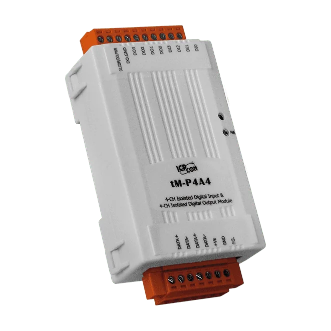 tM-P4A4 RS-485 I/O Module, 4-ch Isolated Wet DI and 4-ch PNP DO
