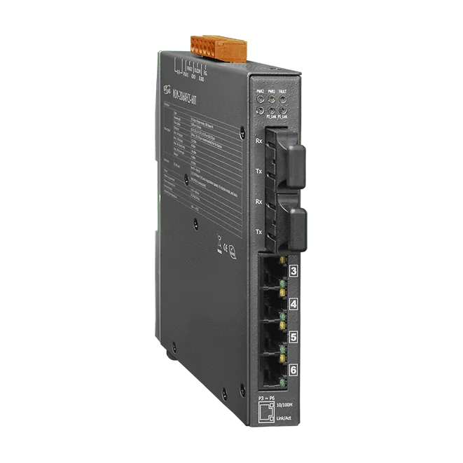 NSM-206AFCS-60T Unmanaged Ethernet Switch, 4x RJ-45 + 2x 100Base-FX SC Fibre