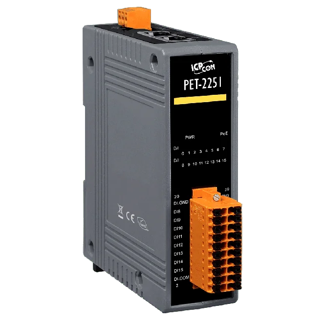 PET-2251 PoE I/O Module, 16-ch DI with 2-port Ethernet Switch