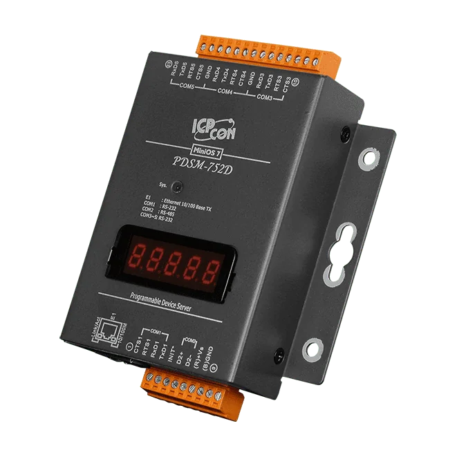 PDSM-752D Serial-to-Ethernet Device Server, 4x RS-232 + 1x RS-485, Metal Case