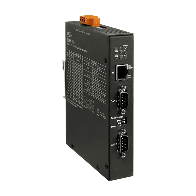 ECAN-240 Modbus TCP to 2-Port CAN Bus Gateway
