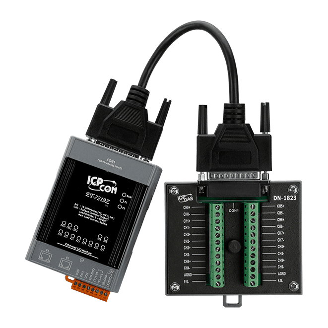 ET-7219Z/S3 Ethernet I/O Module with 2-port Ethernet Switch, Universal 10-ch AI, 3-ch DO