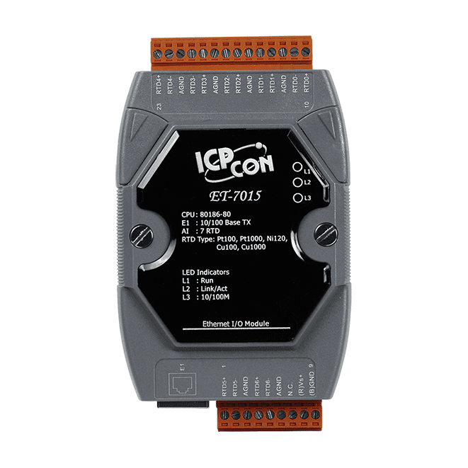 ET-7015 Ethernet I/O Module, 7-ch RTD Input