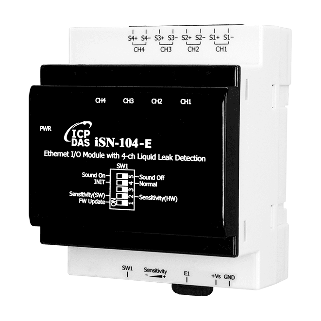 iSN-104-E Liquid Leak Detection Module, 4-ch with Modbus TCP/UDP and MQTT