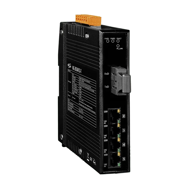 NS-205AFCS-T Unmanaged Ethernet Switch, 4x RJ-45 + 1x Single-Mode SC Fibre