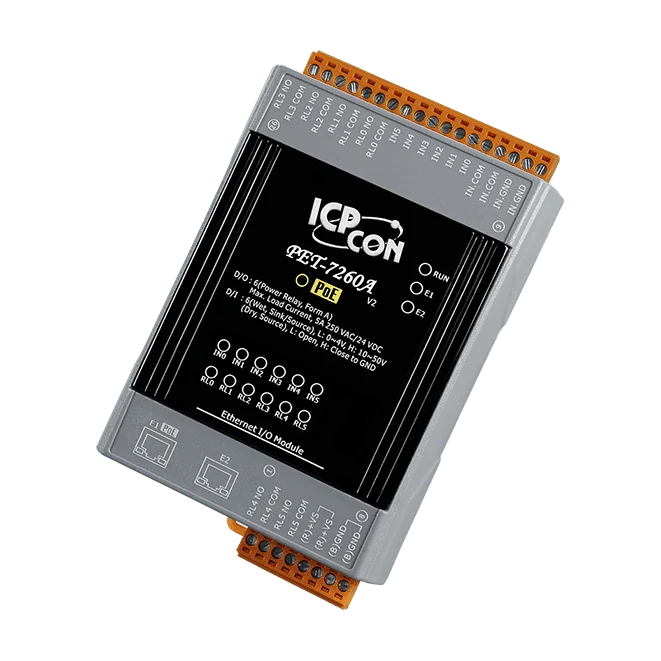 PET-7260A PoE Ethernet I/O Module, 6-ch DI and 6-ch Power Relay