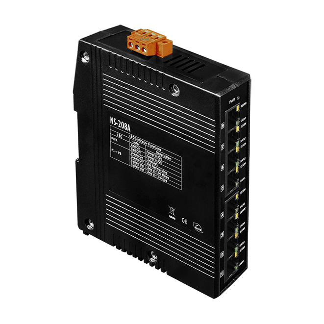 NS-208A Unmanaged 8-Port Industrial 10/100 Mbps Ethernet Switch