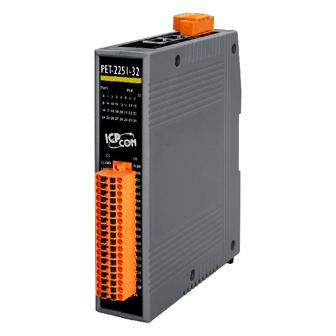 PET-2251-32 PoE Ethernet I/O Module, 32-ch Digital Input