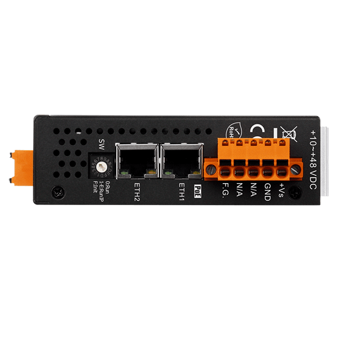 PET-2224CIS PoE I/O Module, 4-ch Analog Output with 2-port Ethernet Switch