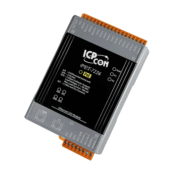 PET-7226 PoE Ethernet I/O Module, 6-ch AI, 2-ch AO, 2-ch DI, 2-ch DO