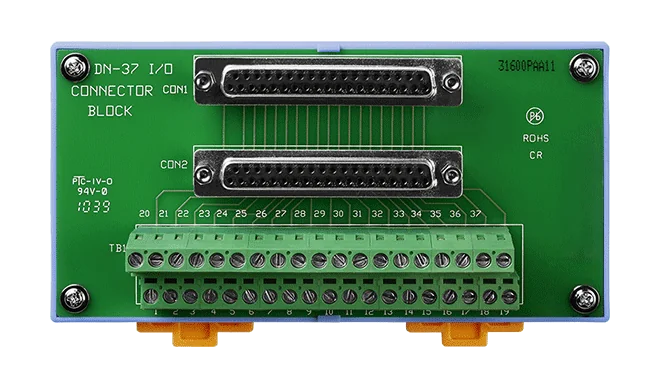 DN-37/N-A DB37 Female to Screw Terminal Board, 5.08 mm Pitch Daughter Board