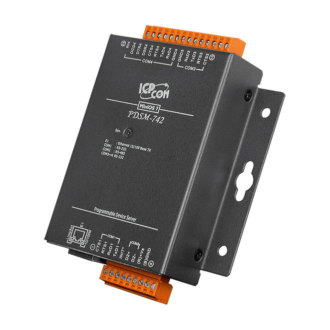 PDSM-742 Programmable Serial-to-Ethernet Device Server, 3x RS-232, 1x RS-485
