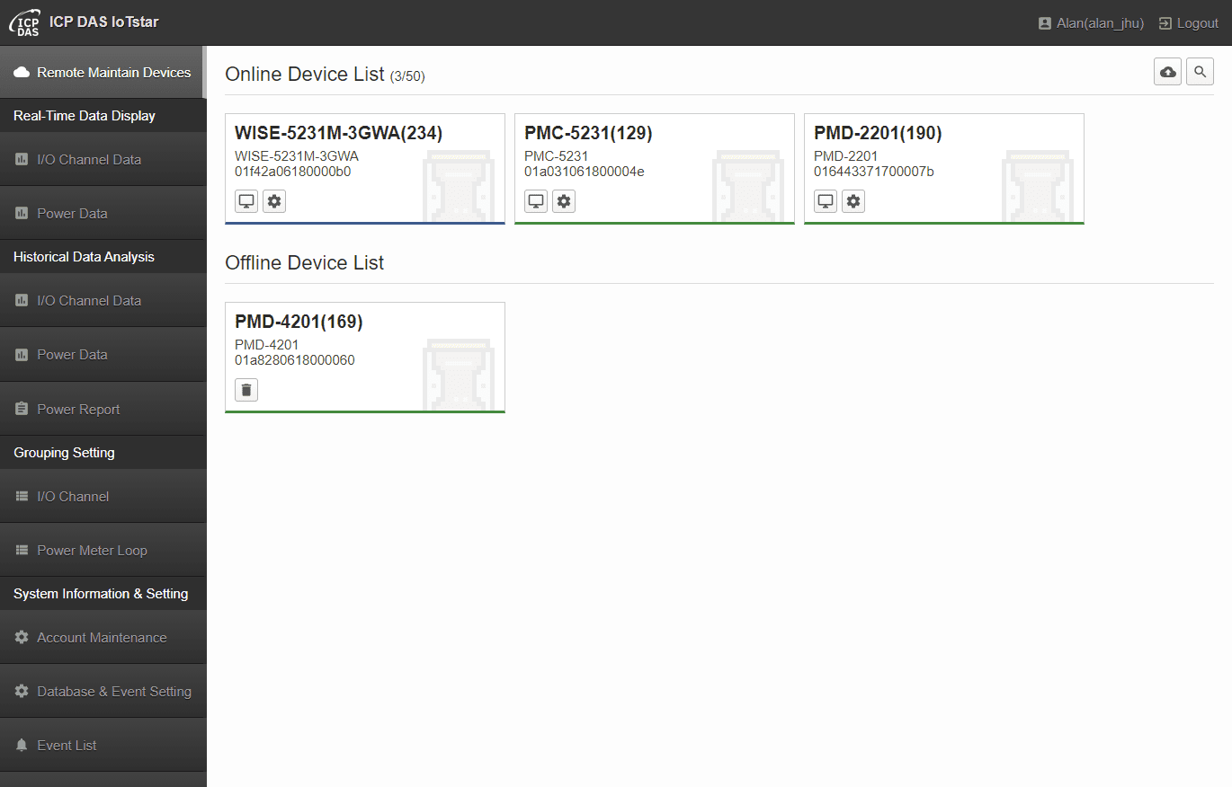 IoTstar Dashboard Service-RC200