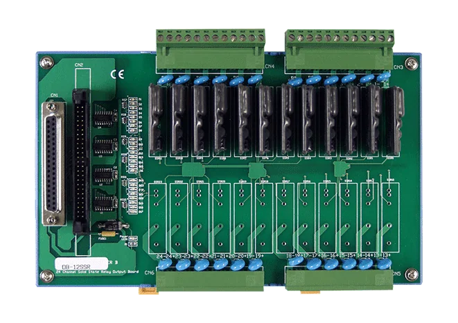 DB-12SSR/D/DIN 12-ch AC Solid-State Relay Board, DIN-rail Mounting