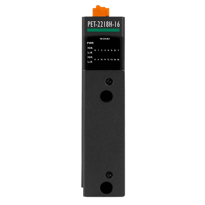 PET-2218H-16/S1 PoE I/O Module with 2-port Ethernet Switch, 16-ch High Speed Thermocouple Input, 100 S/s