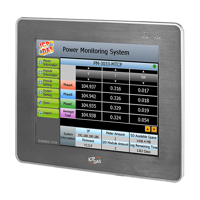 PMD-4201-EN IIoT Power Meter Concentrator with 10.4" Touch Panel