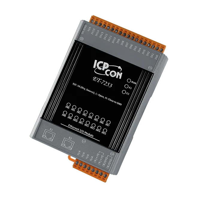 ET-7253 Ethernet I/O Module with 2-port Switch, 16-ch Digital Input