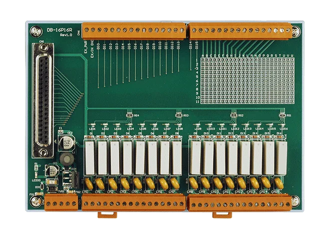 DB-16P16R Daughter Board, 16-ch Isolated Input & 16-ch Relay Output