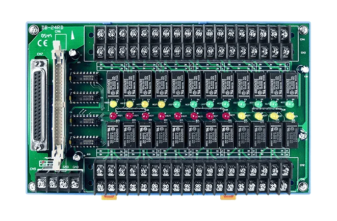 DB-24RD/24/DIN 24-ch Relay Board with DIN-rail Mounting (24V)