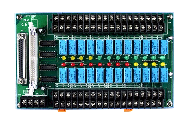 DB-24RD/12/DIN 24-ch Relay Board with DIN-rail Mounting (12V)