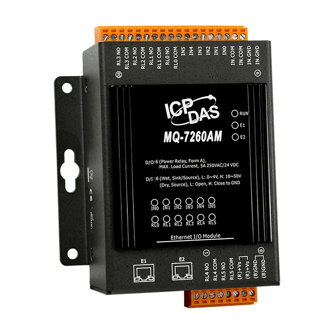 MQ-7260AM MQTT I/O Module with 6-ch DI and 6-ch Power Relay