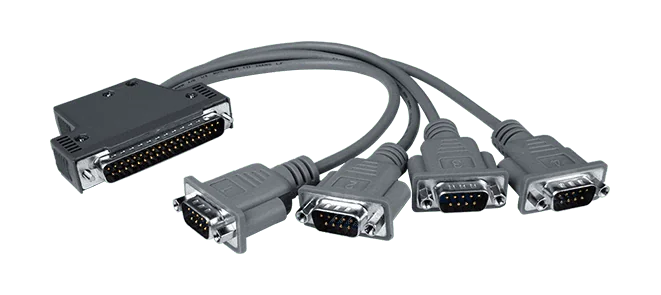 CA-9-3705 DB37 Male/90° to 4 x DB9 Male Cable [RS-232/422/485], 20cm