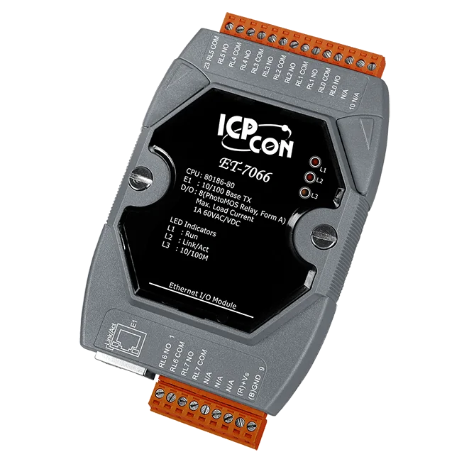 ET-7066 Ethernet I/O Module, 8-ch PhotoMOS Relay Output