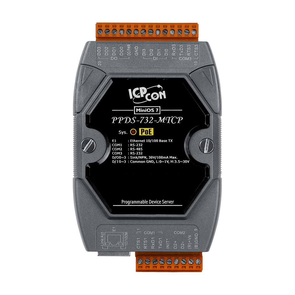 PPDS-732-MTCP PoE Serial-to-Ethernet Device Server, Modbus TCP Gateway