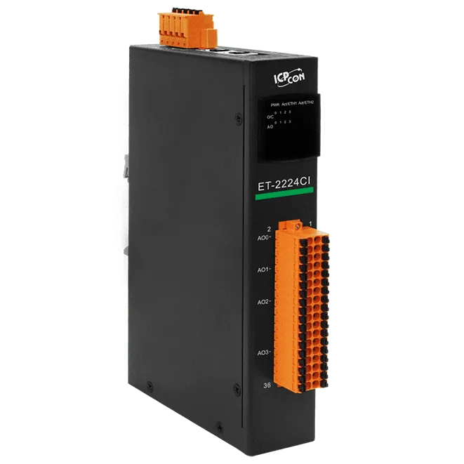 ET-2224CI Ethernet I/O Module, 4-ch Analog Output with 2-port Switch