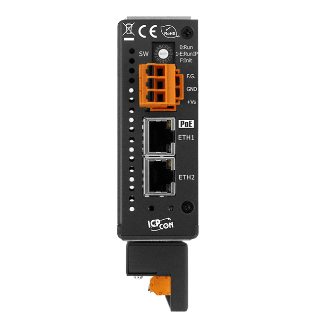 PET-2218H/S1 PoE I/O Module with 2-port Ethernet Switch, 8-ch High Speed Thermocouple Input, 100 S/s
