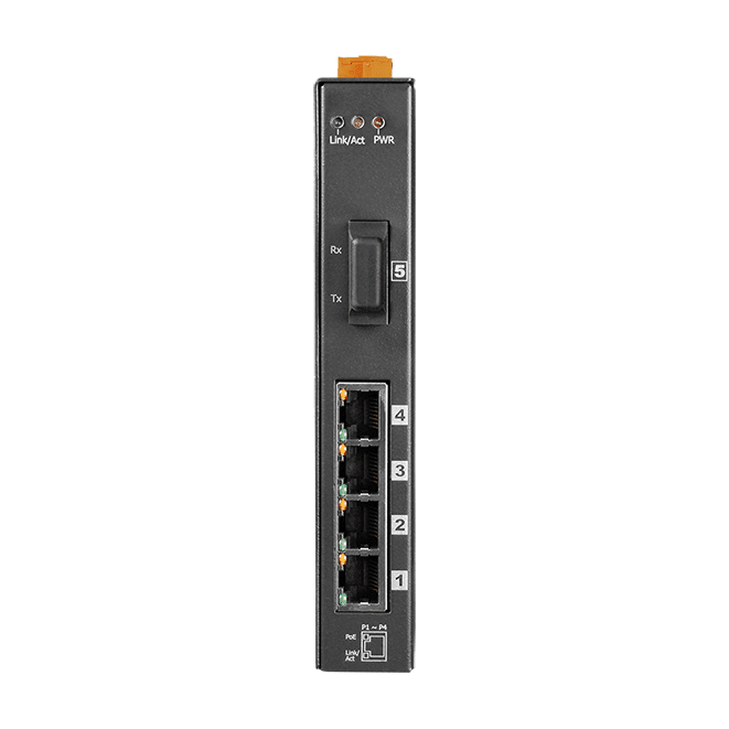 NSM-205PFCS-60 PoE Switch, 4-port PSE + 1 Single-mode 100Base-FX Fiber