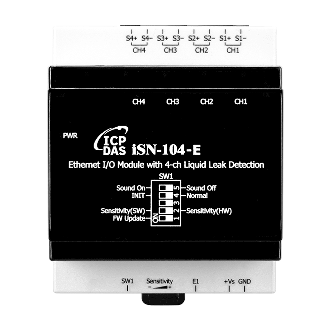 iSN-104-E Liquid Leak Detection Module, 4-ch with Modbus TCP/UDP and MQTT