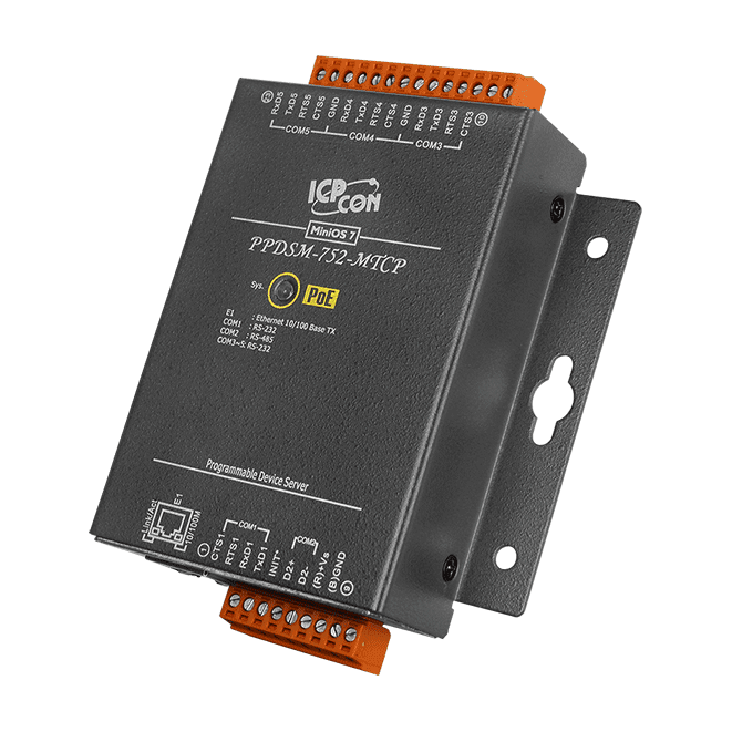 PPDSM-752-MTCP PoE Modbus Gateway Device Server, 4x RS-232/1x RS-485