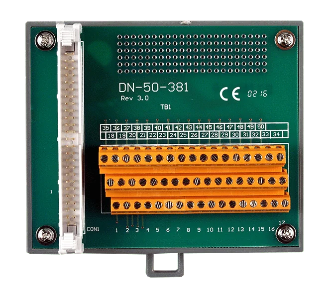 DN-50-381 50-pin Header I/O Connector Block, 3.81 mm Pitch with Flat Cable