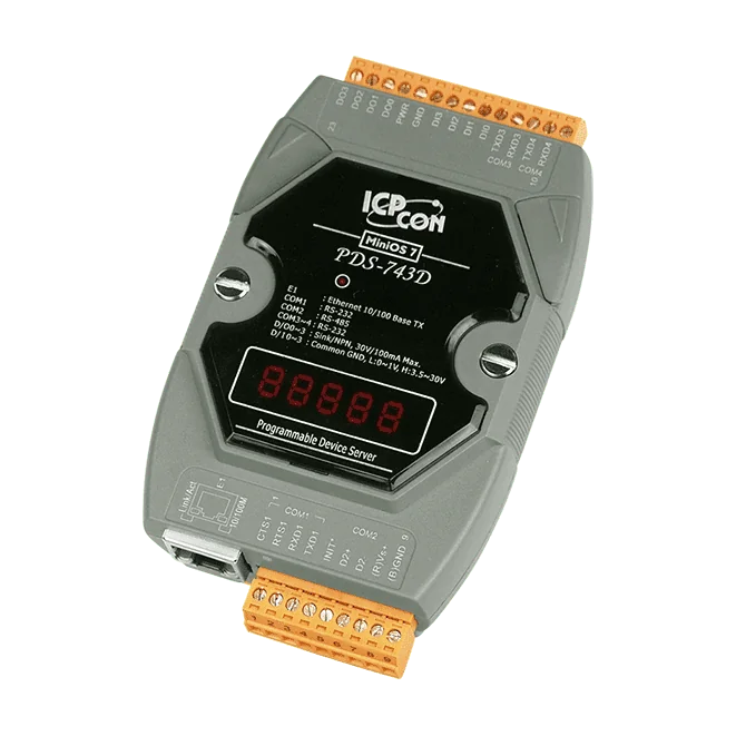 PDS-743D Programmable Serial-to-Ethernet Device Server, 3x RS-232/1x RS-485