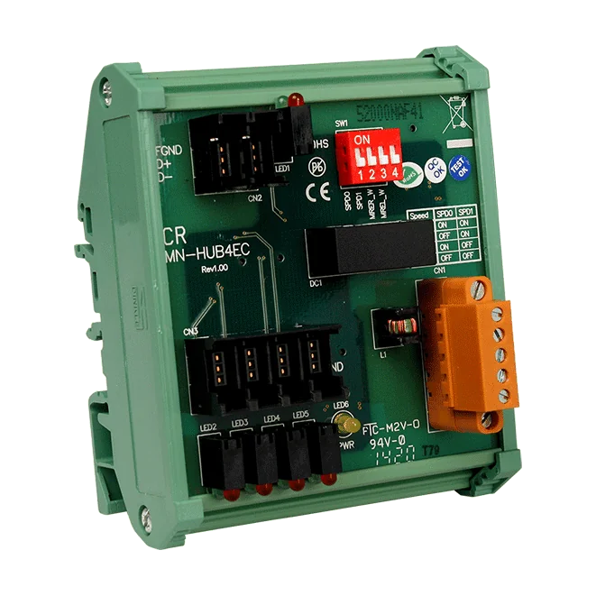 MN-HUB4EC Distributed Motionnet 4-Port Star Hub Module, e-CON Mini-Clamp