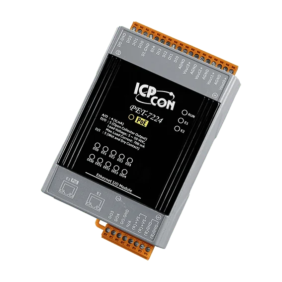 PET-7224 PoE Ethernet I/O Module, 4-ch AO, 5-ch DI, 5-ch DO